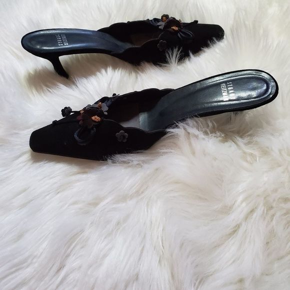 Stuart Weitzman Suede Embellished Mules 7.5 - Picture 5 of 6